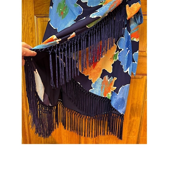 Lauren Ralph Lauren Plus Size Faux-Wrap Tropical Skirt Navy FLORAL sizes VARIOUS - Picture 7 of 9